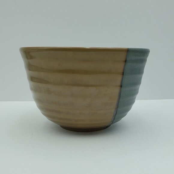 Sango Gold Dust Green Mixing Bowl 5040 Tan Beige Brown Green Ribbed Serving Bowl - Picture 4 of 8